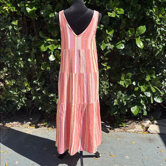 Marine layer Corinne Maxi Dress in Red Variegated Stripe Size Small - Picture 8 of 11